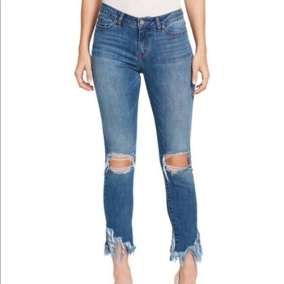 William Rast Ankle Skinny Fringe Destroy Jeans 26 - Picture 1 of 6